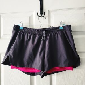 Adidas Gray And Pink Running Shorts